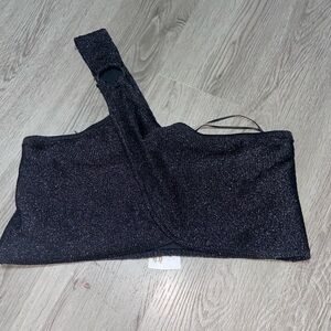 House of Harlow 1960 Black Glittery Top